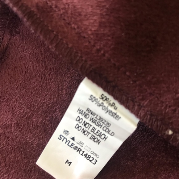 DO + BE Maroon Purple Faux Leather Peplum Blazer M - Picture 6 of 6